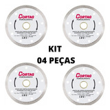 Kit 4 Disco Corte Diamantado Fino Porcelanato Turbo 4.3/8 Cor Branco