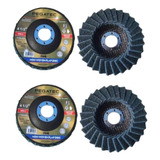Kit 4 Disco Flap Manta Abrasiva Fina 115 Lixamento Politriz