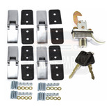 Kit 4 Dobradiças Cromadas + 1 Fecho Buggy Gurgel Cromado