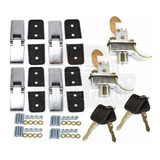 Kit 4 Dobradiças Cromadas + 2 Fechos Buggy Gurgel Cromado
