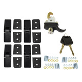 Kit 4 Dobradiças Pretas + 1 Fecho Capô Buggy Gurgel Preto