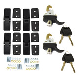 Kit 4 Dobradiças Pretas + 2 Fechos Capô Buggy Gurgel Pretos