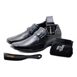 Kit 4 Em 1 Rafarillo Em Couro Sapato Social Preto 34013-00