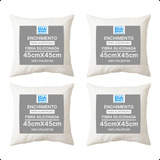 Kit 4 Enchimento Almofada Refil 45x45 Fibra 100% Siliconada