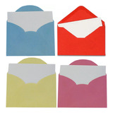 Kit 4 Envelopes Visita + Cartão Coloridos 11,5x8cm 80un Cor Colorido