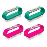 Kit 4 Escovas De Limpeza Delicada Para Sapatos Louça Unhas