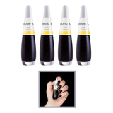 Kit 4 Esmaltes Preto Impala Cremoso Atacado Alta Cobertura