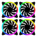 Kit 4 Fan Cooler Ventoinha Digoo Fix Rgb 120mm Anel Duplo