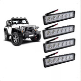 Kit 4 Farol De Milha Barra Carro Lancha Trator 6000k 18w Led