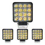 Kit 4 Farol Led Milha Longo Alcance Jeep Trilha Off Roud 48w