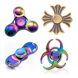 Kit 4 Fidget Hand Spinners Metal Multicoloridos Dos Raros 
