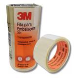 Kit 4 Fita Adesiva Durex Embalagem Transparente 48mm X 50m