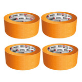 Kit 4 Fita Crepe Imobiliária Drywall Laranja Adere 45x50