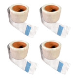 Kit 4 Fita Telada Fibra De Vidro Para Drywall 48x10 Metros 