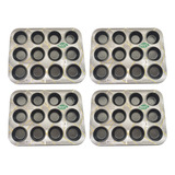 Kit 4 Formas De Cupcakes 12 Cavidades Antiaderente