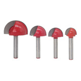 Kit 4 Fresas Ballnose Cnc Router Spindle Tupia Desbaste