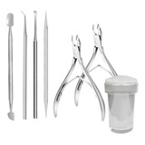 Kit 4 Instrumentos Podólogo + 2 Alicate Trtm + Mini Carimbo
