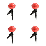 Kit 4 Irrigador Vulcão Laranja C/ Haste Adaptador Mangueira