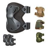 Kit 4 Joelheira E Cotoveleira Tática Airsoft Paintball Skate