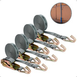 Kit 4 Jogos Cinta Catraca Amarração Carga 800kg 4,6 Metros
