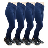 Kit 4 Legging Montaria Cotton Lisa Infantil Longa Leg Menina