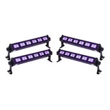 Kit 4 Luz Negra Ultravioleta Led Uv Projetor 20w Barra 