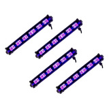 Kit 4 Luz Negra Ultravioleta Led Uv Projetor 20w Barra 