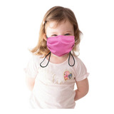 Kit 4 Máscara Infantil Tecido Dupla Proteção C/ Clipe Nasal Cor Rosa