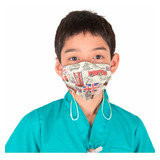 Kit 4 Máscara Infantil Tecido Dupla Proteção C/ Clipe Nasal