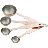 Kit 4 Medidor Culinário Colher Aço Inox Chef Cozinha Cobre