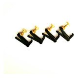 Kit 4 Micro Afinador De Violino 3/4 4/4 Cobre Dourado Preto