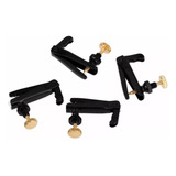 Kit 4 Micro Afinadores Pretos Parafuso Dourado P Violino 4/4