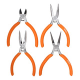 Kit 4 Mini Alicates Artesanato Ferramenta Bijuteria Mola Aço