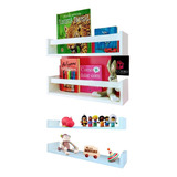 Kit 4 Nichos Porta Livro Infantil Prateleira Revisteiro 55cm