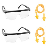 Kit 4 Óculos Proteção Transparent Epi Protetor Auditivo Plug