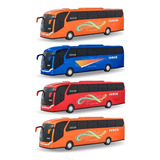 Kit 4 Onibus Brinquedo Busão Bus Miniatura Veículo Colorido
