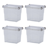 Kit 4 Organizador De Armário Pratic Box 2l C/tampa