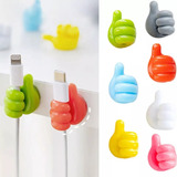 Kit 4 Organizador Fixador Adesivo Cabo Fio Mãozinhas Colors Cor Branco