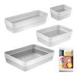 Kit 4 Organizador Gavetas Armário Multiuso Quarto Cozinha