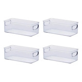 Kit 4 Organizador Geladeira/armário/cozinha Acrílico 23x11x8