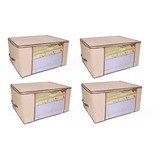 Kit 4 Organizadores Multiuso Marfim 60x45x30cm 621 Vb Home