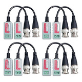Kit 4 Pares Balun Passivo Cftv Conversor Utp Hd Ahd/tvi/cvi