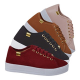 Kit 4 Pares Tênis Feminino Casual Flatform Sola Alta Fg390