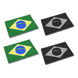 Kit 4 Patch Bandeira Do Brasil Emborrachado Com Velcro 