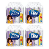 Kit 4 Pc Papel Higiênico Folha Dupla Elite Ultra 64 Rolos 