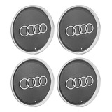 Kit 4 Pçs Calota Centro Roda Original Audi A3 Cromada Aro 15