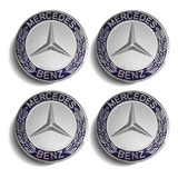 Kit 4 Pçs Tampa Roda Mercedes Benz C180 C200 Original 75mm