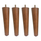 Kit 4 Pé Palito 18cm Amêndoa Puff Sofá Mesa Banco Recamier 