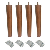 Kit 4 Pé Palito 30cm Pinus + Chapa Reta Metal Jtfull