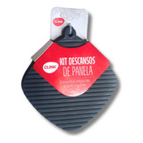 Kit 4 Peça Porta Panela Suporte Descanso Apoio Jogo Silicone